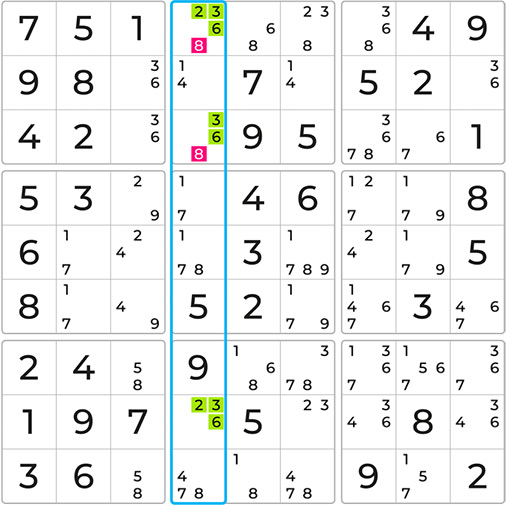 Sudoku Academy Hidden Pairs Triple Technique
